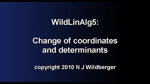 Change of coordinates and determinants | Geometric Linear Algebra 5 | NJ Wildberger