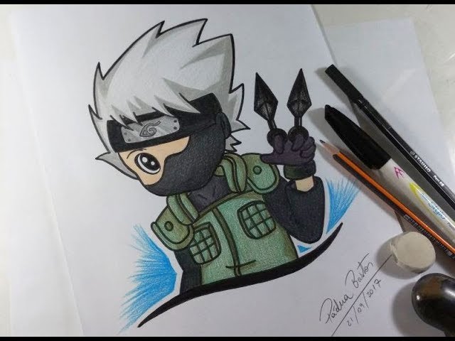 TUTORIAL COMO DESENHAR o OBITO CHIBI passo a passo 