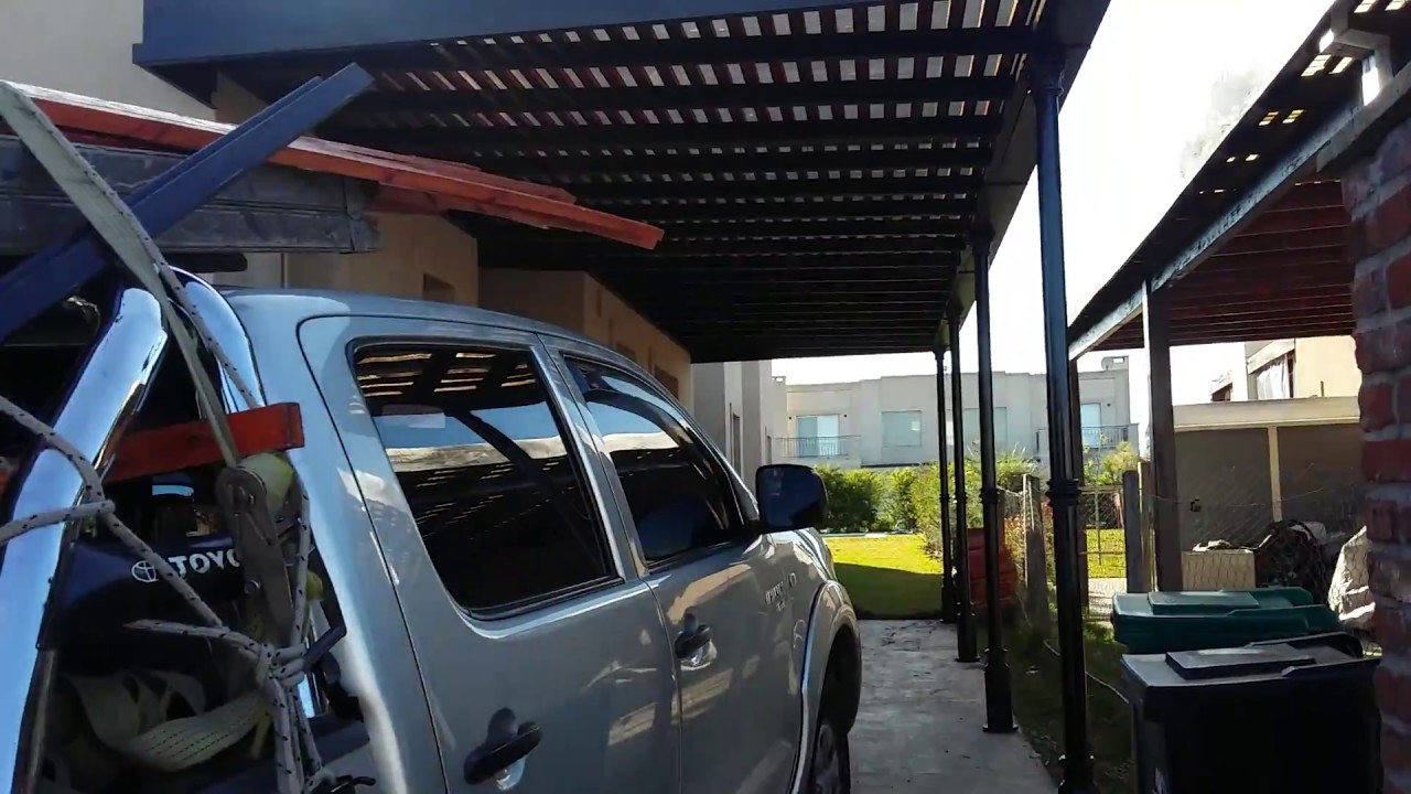 Pergola para cochera, techos para cocheras youtube