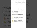 important DevOps Skills list for "2026"