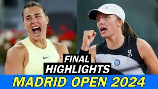 Iga Swiatek Vs Aryna Sabalenka Highlights | Madrid Open 2024