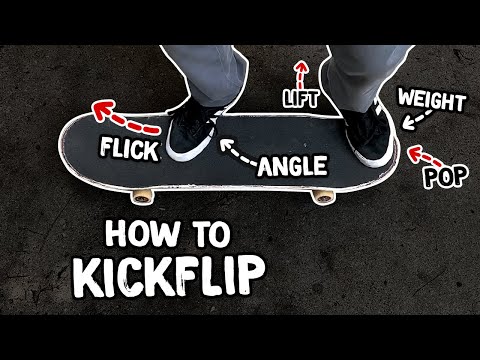 How To Kickflip - Beginner Skateboard Tricks Tutorial (Slow Motion)