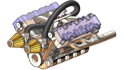 SolidWorks A Tutorial #203 : Car Engine advanced assembly