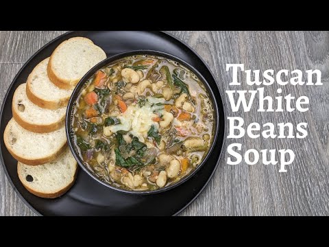 Tuscan White Beans Soup | Tuscan Soup Perfect Recipe For Cold Season | White Beans & Spinach Soup