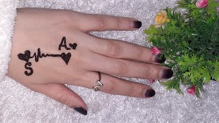 كتابه اسامى كابلز بالحنه  . رسومات حنه سهله وبسيطه . اسم صفاء  واحمد  . henna designs