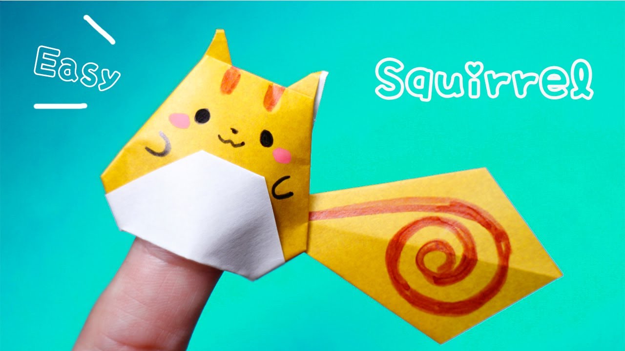 Easy Origami Squirrel Finger Puppet リス 折り紙 Youtube