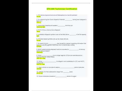 Epa Section 609 Test Answers Pdf