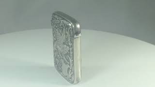 Charles Murat Sterling Silver Vesta Case Manticores 1800s