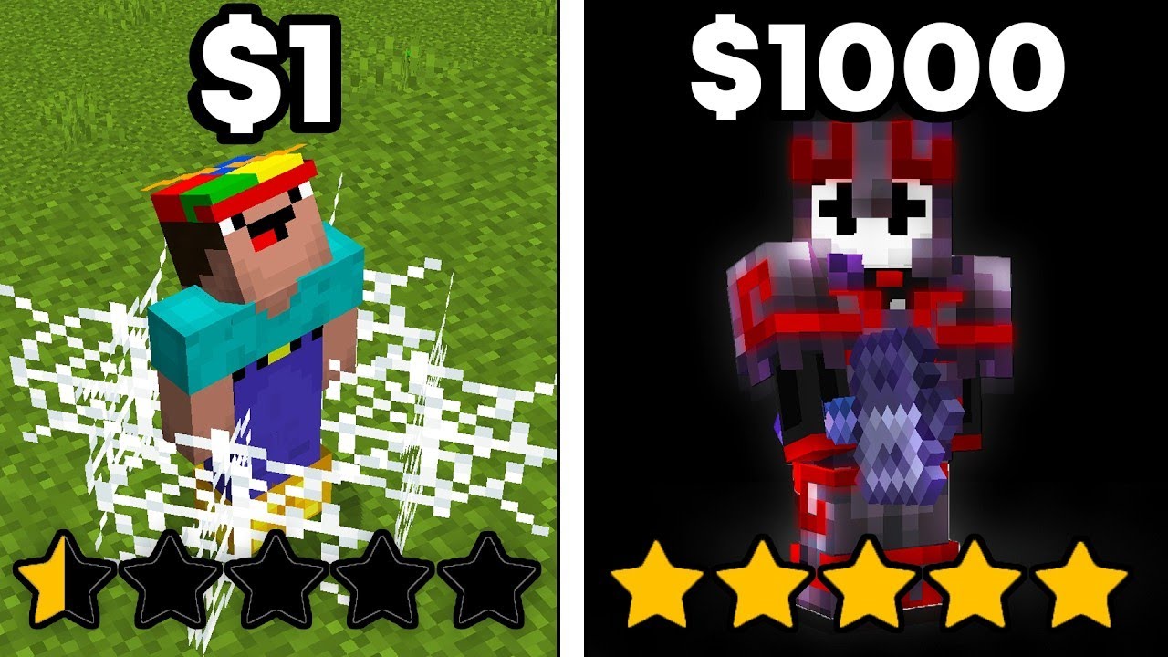 $1 VS $1000 Minecraft Coach