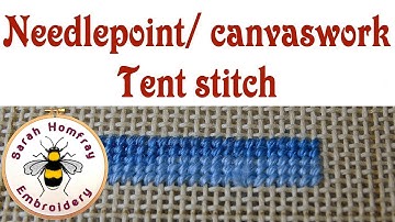 How to do TENT STITCH in needlepoint / canvaswork / cross stitch embroidery