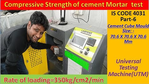 Compressive Strength Test of Cement Mortar Cube | IS CODE 4031 Part-6 |in Hindi | #cement #concrete