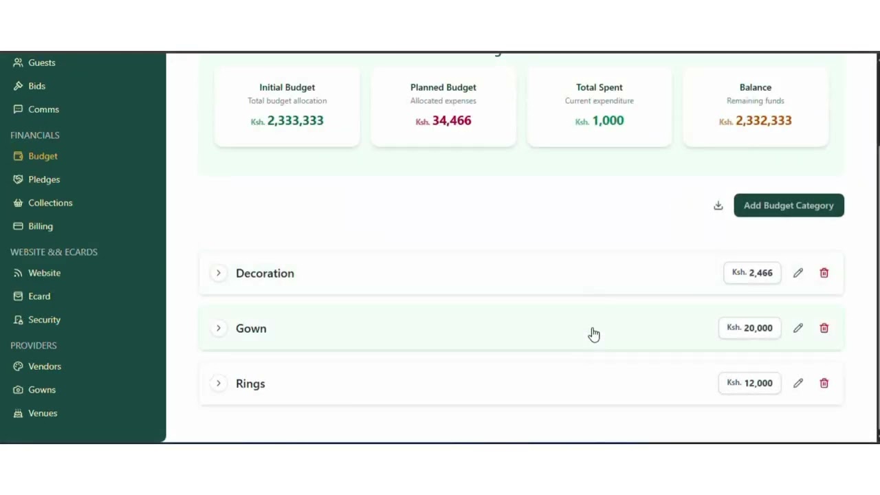Plan and track wedding budgets with WeddingSafi.