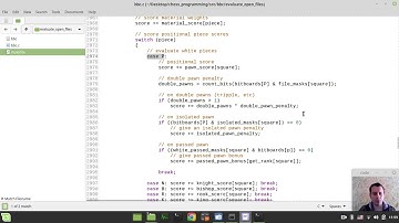 Bitboard CHESS ENGINE in C: improving EVALUATION (open & semi open file scoring)