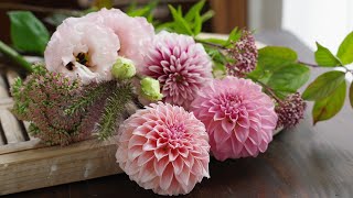 お花の定期便10月号ダリア便！秋におすすめピンクのお花たち【おうちフラワー#39】