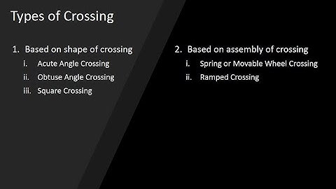 Infrastructure Engg. & Const. Tech. 2.12 (Types of Crossing in Railways)
