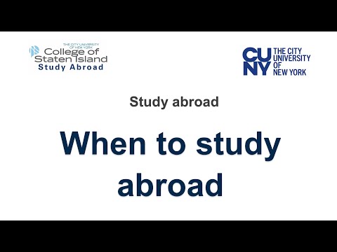 Study abroad - When to study abroad