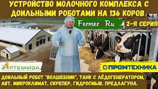 Современная молочная ферма с нуля за 90 млн рублей. Добровольное доение. Устройство молочного блока.