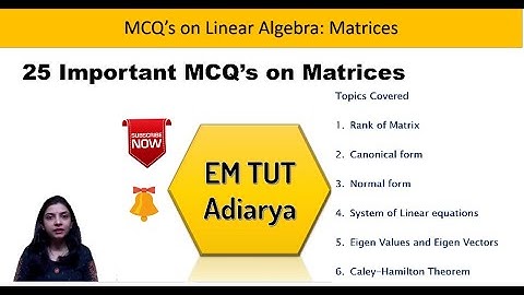 MCQ- Unit -1- Linear Algebra-Matrices
