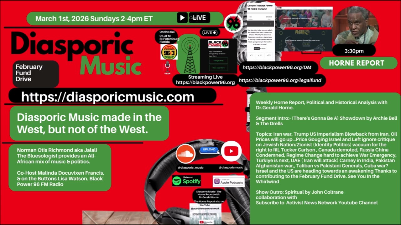 Джеральд Хорн в программе «Horne Report» о музыке диаспоры обсуждает важные новости прошедшей нед...