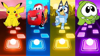 Pikachu Vs Mcqueen Vs Bluey Vs Omnom Tiles Hop Edm Rush