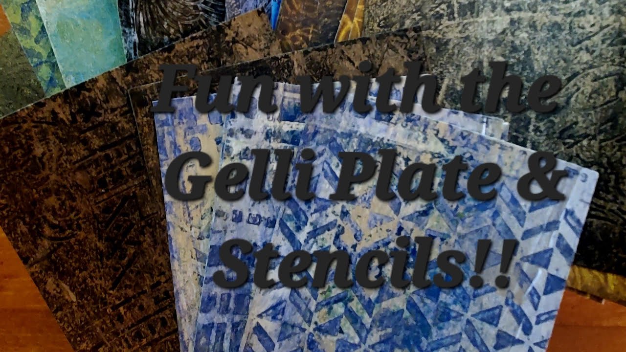 Gelli Plate & Stencil Fun!! - YouTube
