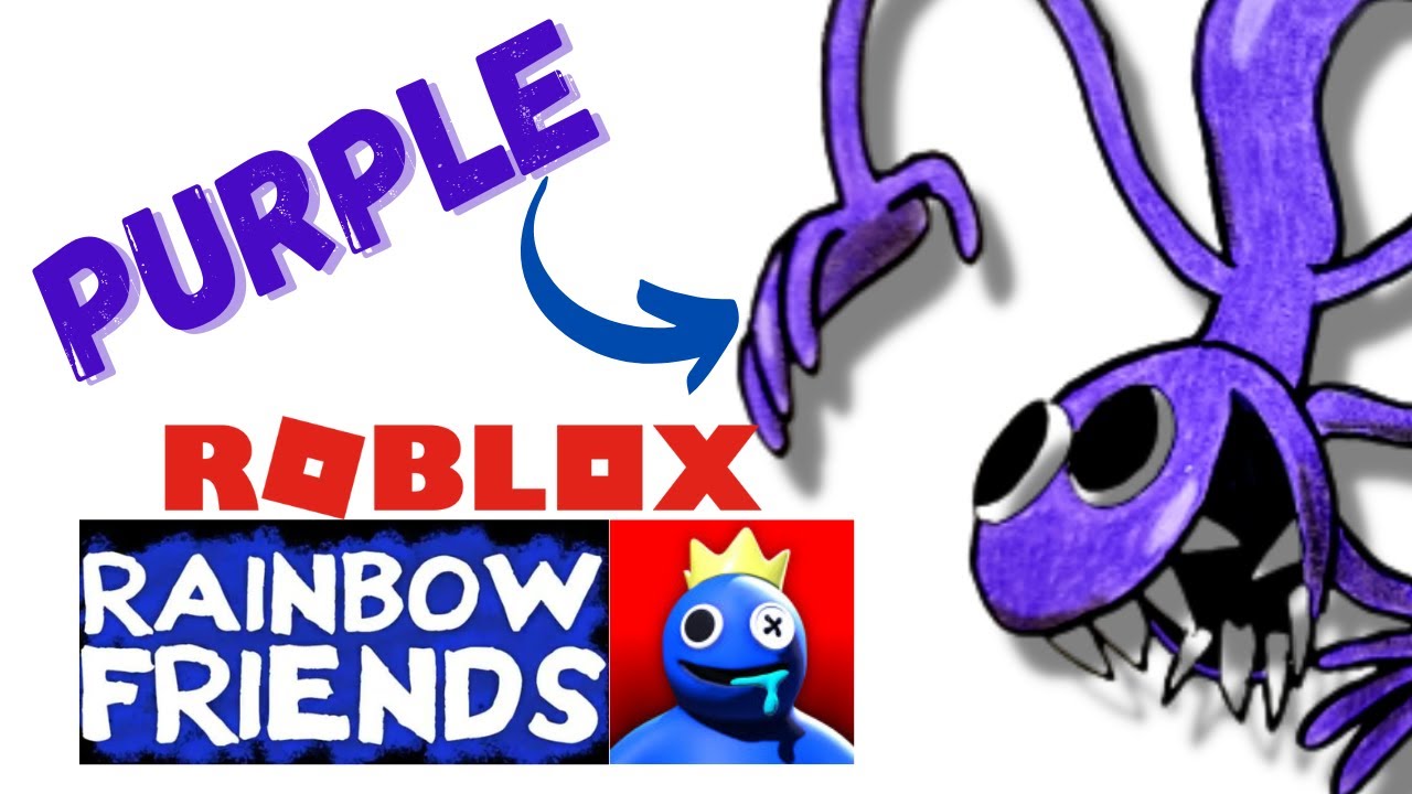 Como DESENHAR o PURPLE do RAINBOW FRIENDS ROBLOX - Como DIBUJAR a PURPLE de RAINBOW  FRIENDS ROBLOX 