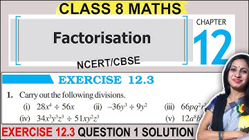 Ex 12.3 Class 8 Maths  Question 1 Solution | Factorisation | Chapter 12 | 8th Class NCERT Solutions