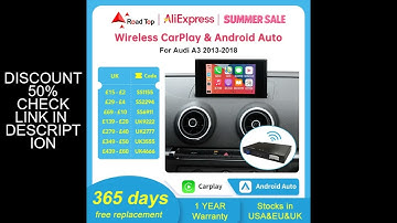 Android Auto Wireless CarPlay for Audi A3 8v Q2 8P 2013-2018, with Mirror Link AirPlay Bluetooth USB