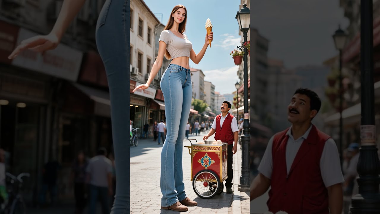 Almost 2x Taller Than The Ice Cream Guy Tallwoman Heightdifference