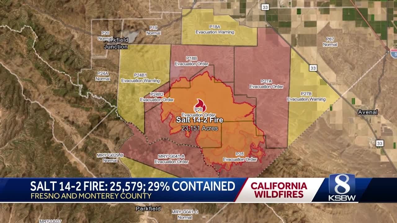 Firefighters gain ground on Salt 14-2 fire near Coalinga - YouTube