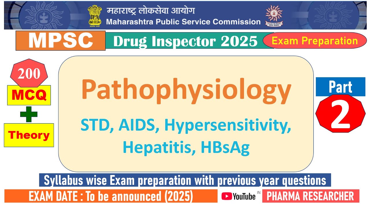 Pathophysiology MCQs and Theory II MPSC Drug Inspector 2025 Exam Preparation II #mpsc #druginspector