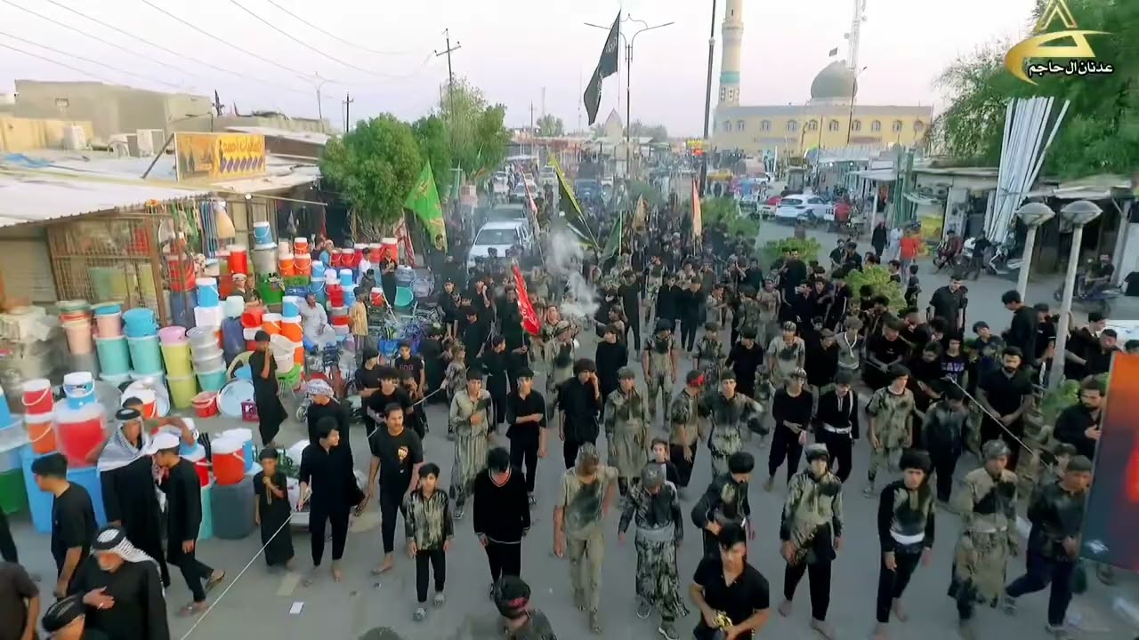 عزاء موكب يد الله الحسيني يوم 14 محرم الحرام 1445 هــ    ذي قار قضاء الاصلاح #تصوير_الجوي