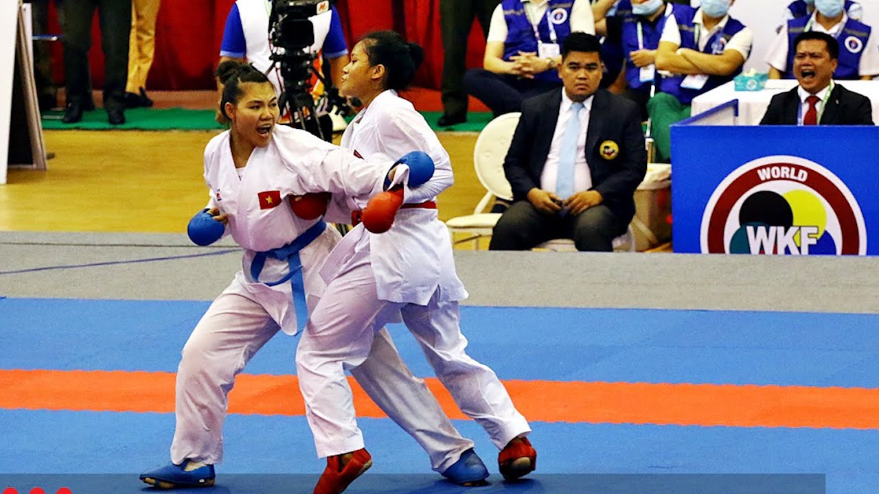 Bùi Thị Thảo chỉ tung đúng 1 đòn để lấy HCV Karate ở 4... - youtube