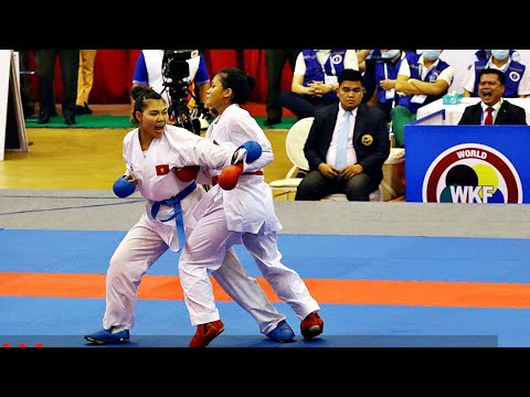 Video Bùi Thị Thảo chỉ tung đúng 1 đòn để lấy HCV Karate ở 4... - youtube