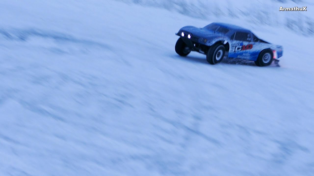 Team Associated Pro4 SC10 - First Winter Drive (New 3s Lipo) - YouTube