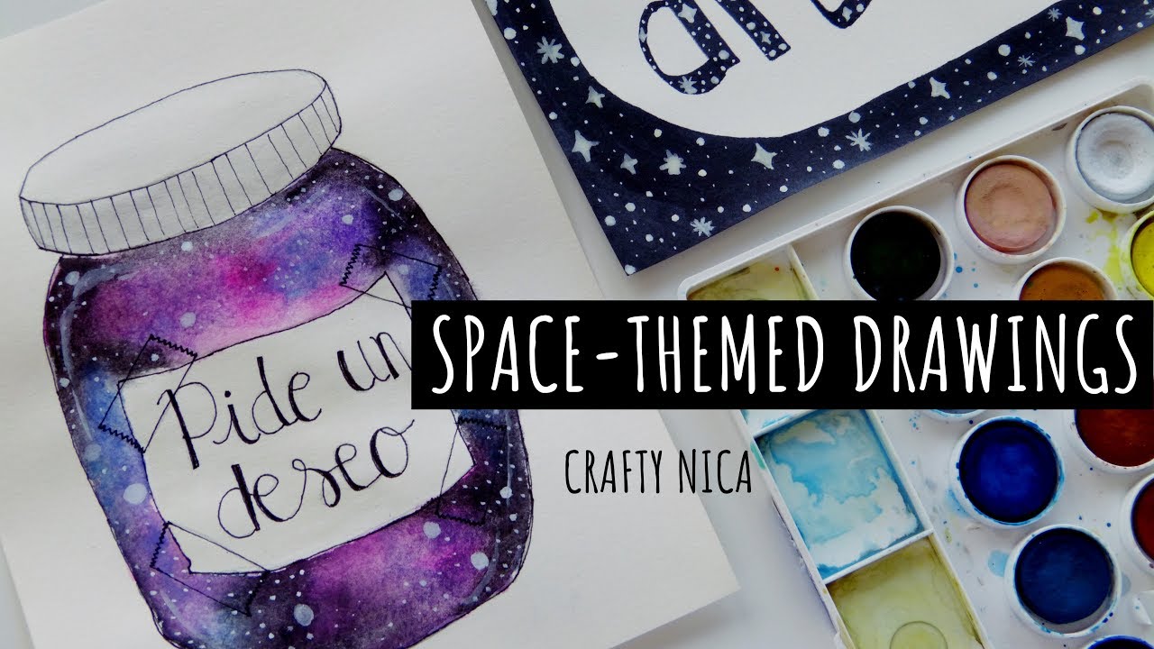 How to DECORATE NOTEBOOKS. DIY Notebook cover ideas || SPACE THEMED