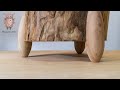 木工DIY 家具制作 | 用電動工具做張原木椅凳 | Making a log stool with a power tool | woodworking #036