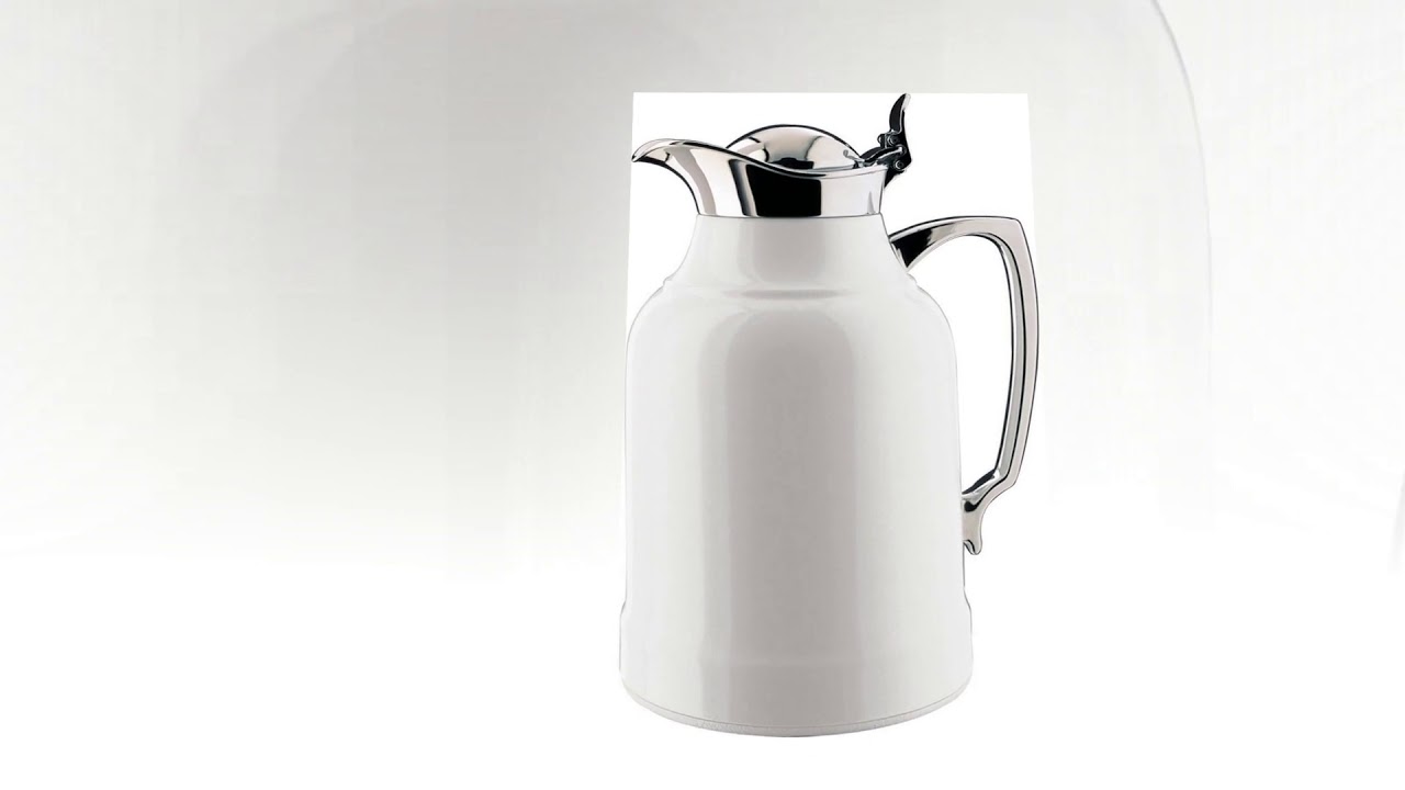alfi Opal Glass Vacuum Lacquered Chrome Plated Brass Thermal Carafe for Hot and Cold