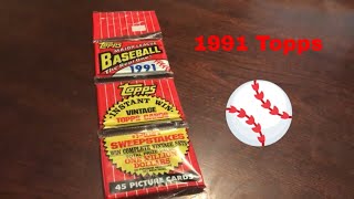 1991 Topps Baseball Card Pack Opening possible Chipper Jones Rookie Card