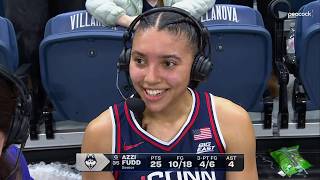 🚨 Azzi Fudd interview after DROPPING 25pts in UConn Huskies win | women's college basketball