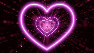 Neon Tunnel Background Video💖Love Heart Animation Video | Neon Heart Background Video