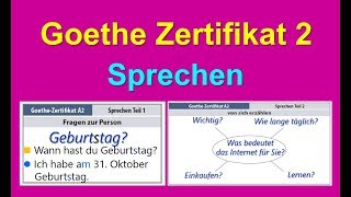 Goethe Zertifikat A2 Sprechen | German Speaking Exam A2