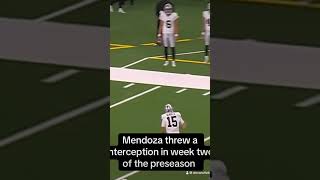 Mendoza threw a interception in