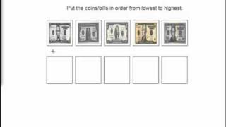 MathABC.com: put the coins/bills from lowest to highest