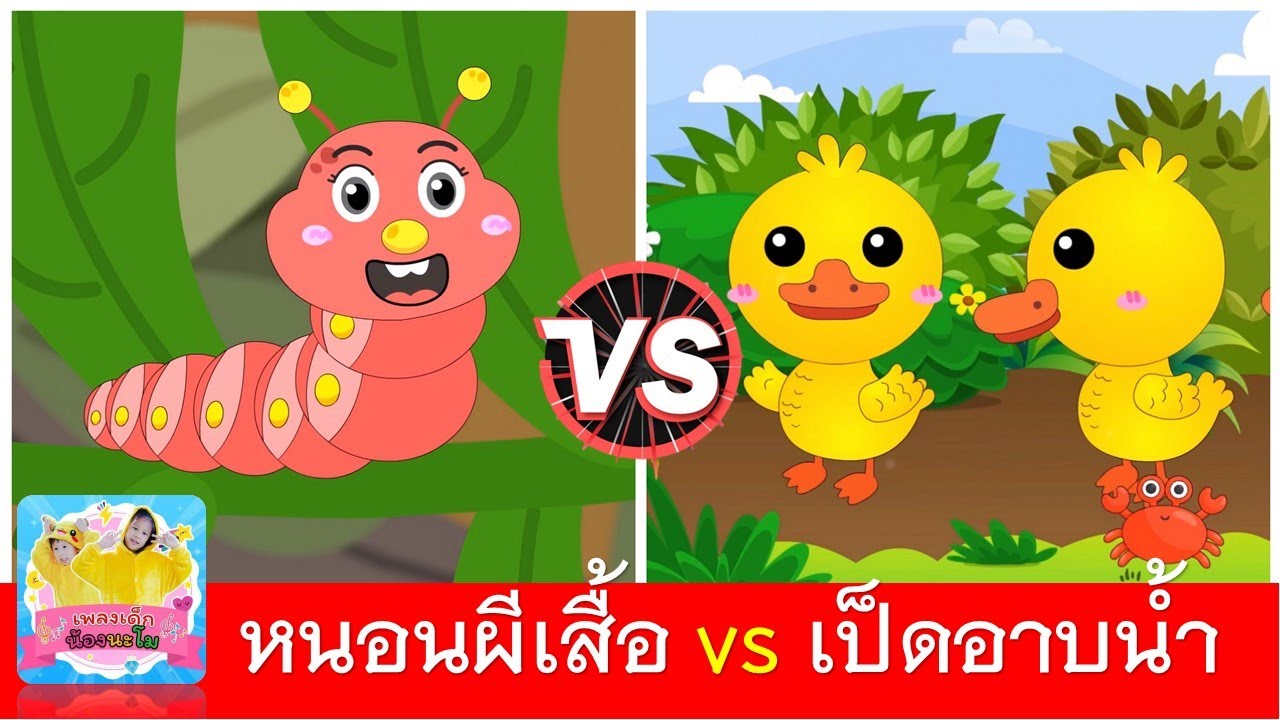 หนอนผีเสื้อ vs เป็ดอาบน้ำในคลอง | หนอนต้วมเตี้ยม | เป็ดก้าบก้าบ | เพลงเป็ด | เพลงหนอน