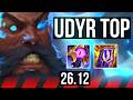 UDYR vs DARIUS (TOP) | Perfect KDA: 6/0/6 | KR Master | 26.12