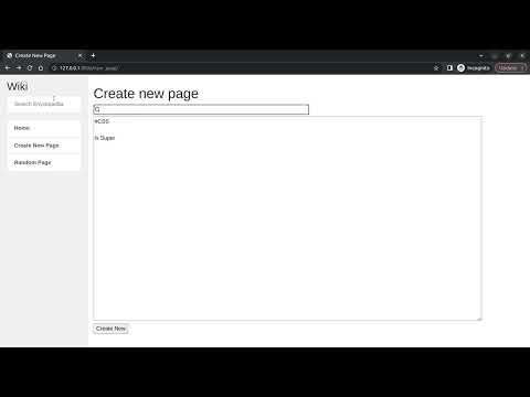 Wiki Clone - CS50W Project 1