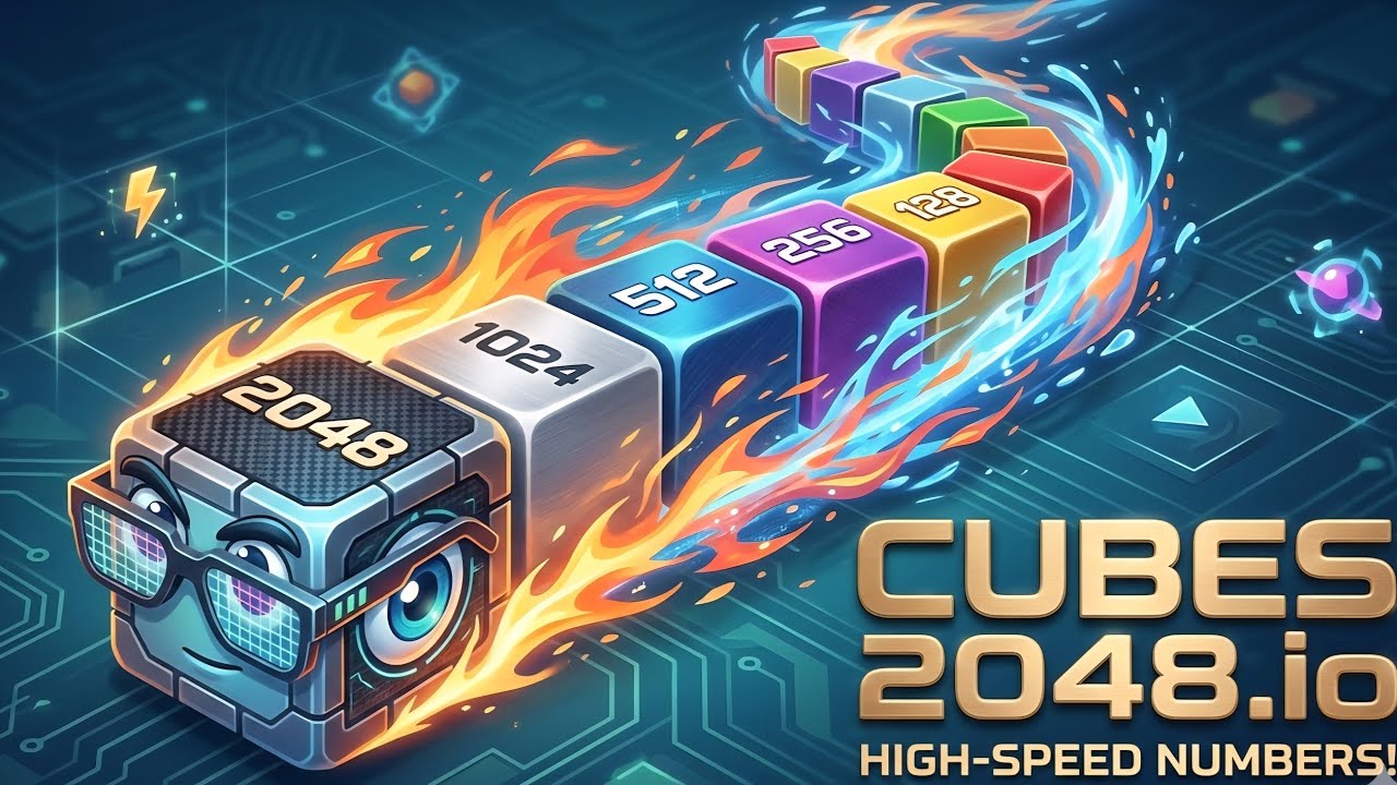 Cubes 2048.io - Game play. 스네이크 게임. 시간 순삭 주의.