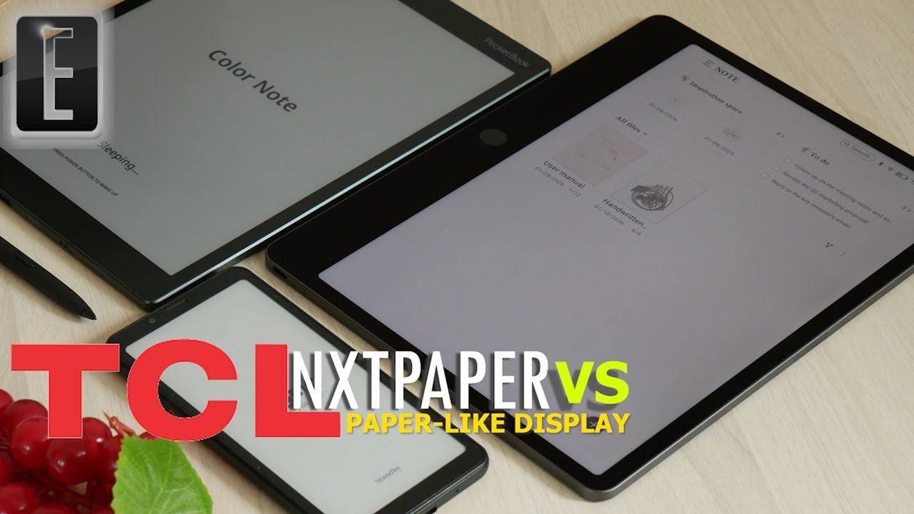 Сравнение экранов TCL NxtPaper и EINK epaper.