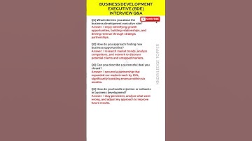 Business Development Executive Interview Questions and Answers | BDE Interview Questions and Answers